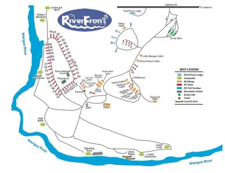Campground and RV Park on the Niangua River Riverfront Camp and Canoe